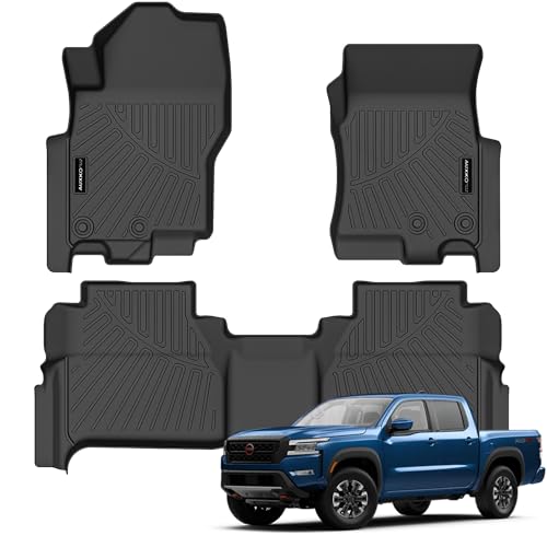 Auxko All Weather Floor Mats Fit for Nissan Frontier 2026 2025 2024 2023 2022 Crew Cab(Not for 2nd with Under Seat Speaker) TPE Liners Frontier Set All Season Odorless Anti-Slip - size: 6) frontier|2022-2026|floor mats