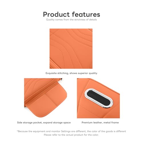 Car Armrest Pad, Universal Armrest Cushion Pad, Leather Armrest Box Pad (Without Cup Holder, Orange-B) - color: Without cup holder, Orange-B