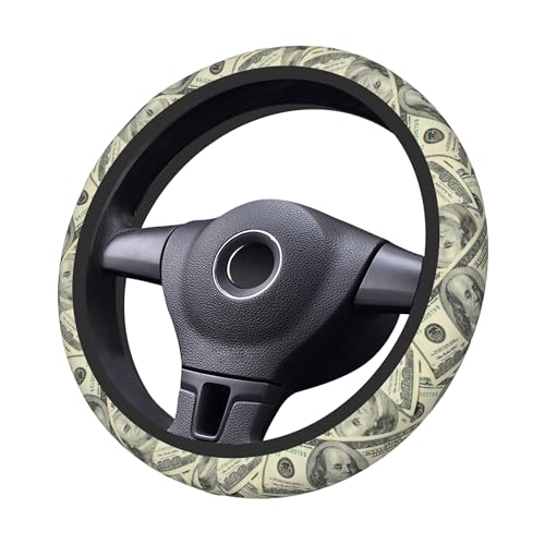 100 Dollar Money Car Steering Wheel Cover Universal 15 Inches Auto Accessories Steering Wheel Protector Anti-Slip Breathable Sweat Absorption Neoprene - color: 100 Dollar Money
