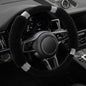 Achiou Rhinestone Fluffy Steering Wheel Cover - Comfortable Non-Slip Luxury Faux Wool, Universal Fit for 14.5" to 15" Steering Wheels - color: Black and Black