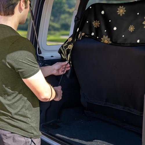 Butterfly Daisy Moon Flower Print Back Seat Cover for Car Trucks Van SUV, Waterproof Rear Bench Towel Seat Covers for Dogs Kids, Anti-Slip Automotive Backseat Protector - color: Butterfly Daisy Moon Flower