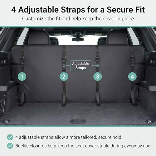 FH Group Automotive Solid Bench Car Seat Cover Flat Cloth Rear Set, Easy to Install – Universal Fit for Cars Trucks & SUVs (Gray) FB050012 - color: Gray