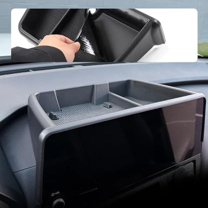 for 2026 2025 2024 Grand Highlander Accessories Center Console Behind Screen Dashboard Organizer Tray, Storage box with Anti-Slip Black Pad for Toyota Grand Highlander Accessories