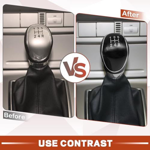 5 Speed Manual Transmission Gear Shift Knob Cover Compatible with Ford Escape Kuga Focus Fiesta mk7 2008-2013 Shifter Lever Knob Replacement Parts Black - color: Black, size: 5 Speed