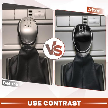 5 Speed Manual Transmission Gear Shift Knob Cover Compatible with Ford Escape Kuga Focus Fiesta mk7 2008-2013 Shifter Lever Knob Replacement Parts Black - color: Black, size: 5 Speed