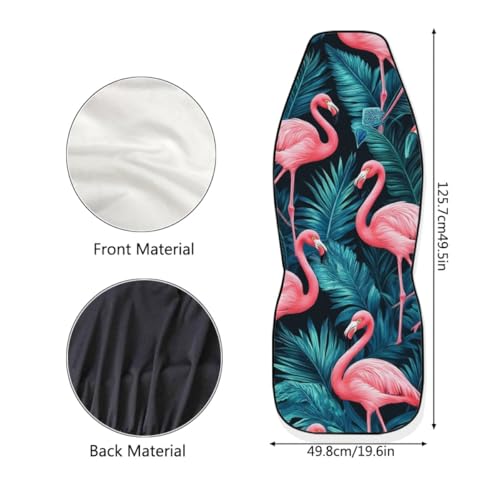 Pehede Car Seat Cover Exotic Tropical Pink Flamingo Front for Cars, Easy to Install Cover Set, Accessories Auto Trucks Van SUV,2 Packs - color: Multi11