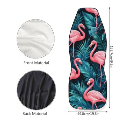 Pehede Car Seat Cover Exotic Tropical Pink Flamingo Front for Cars, Easy to Install Cover Set, Accessories Auto Trucks Van SUV,2 Packs - color: Multi11