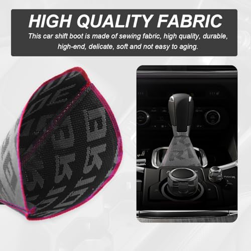 Car Shift Boot Cover, Fabric Shifter Lever Knob Boot Dustproof Cover with Stitch, Manual Automatic Speed Shifter Boots Gear Gaiter for Most Vehicles, Car Accessories (Gray) - color: Gray
