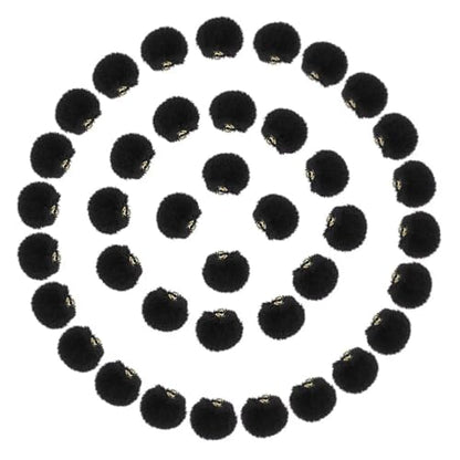 Tupalizy 50PCS Fluffy Pom Poms Charms Soft Fuzzy Faux Fur Puff Ball Pendant for Keychains Bracelets Earrings Jewelry Making Tassels Bags DIY Crafts Party Favors Gifts Accessories - color: Black