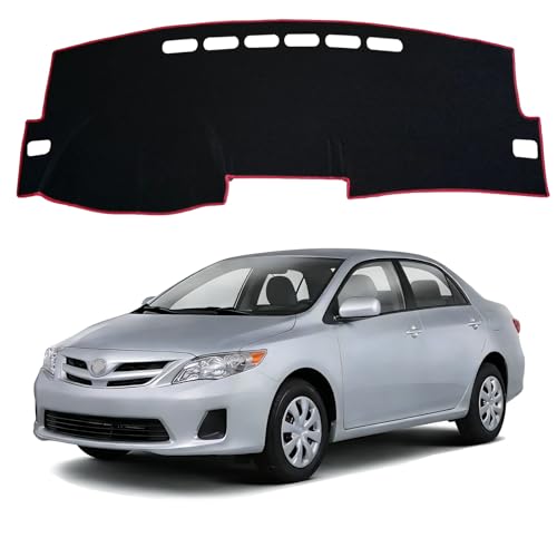 Dash Cover for Toyota Corolla 2007 2008 2009 2010 2012 2013, Dashboard Cover mat Custom fit for Toyota Corolla 2007-2013,Protective Dashboard Accessory (Red Edge) - color: Corolla 2007-2013 Red edge