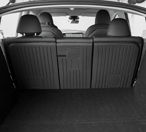 SUPER LINER Tesla Model Y Floor Mats 2021-2024 | Custom Fit All-Weather 9-Piece Set TPE Material |Full Coverage Floor Mats Back Seat Protector, Cargo Liner, Trunk & Interior Accessories - size: For Model Y 2021-2024*9pcs