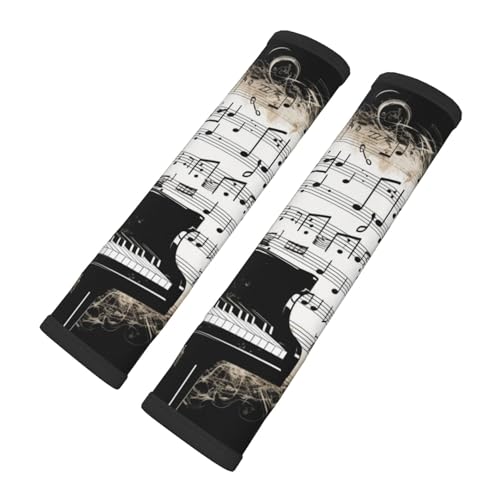 Seat Belt Cover Pads Vintage Music Notes Piano Car Seat Belt Covers for Women Men Adults Kids Soft Comfortable Auto Seatbelt Cushion Shoulder Strap Pad Handle Wraps, 1 Pair - color: Vintage Music Notes Piano