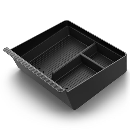 Spigen Non-Slide Center Console Organizer (Expanded Capacity) for Tesla Model Y Juniper (Only Premium & Performance 2025/26) and Model 3 Highland (Standard, Premium & Performance 2024/25/26) - size: Center Console Organizer (Expanded)