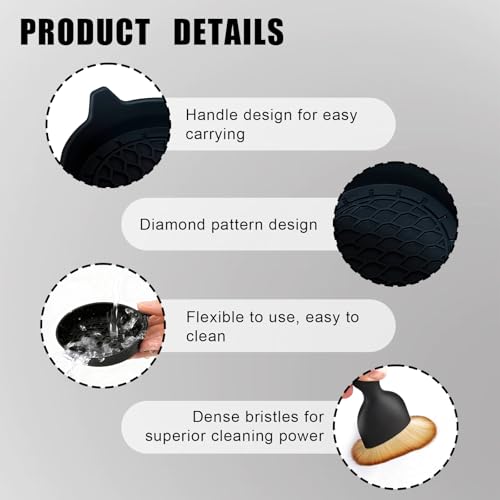 Car Cup Coasters, Silicone Cup Holder Insert (4 Pack) with Soft Bristle Cleaning Brush (2 Pack), Non-Slip Honeycomb Spill Guard Car Interior Accessories, Universal for SUV, Sedan, Truck (Black) - size: Style 1