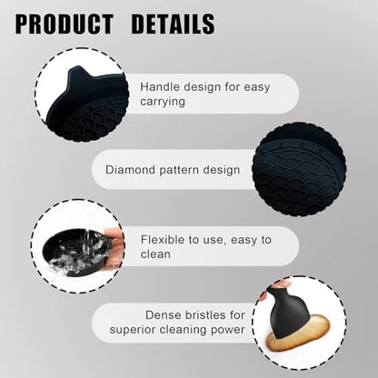 Car Cup Coasters, Silicone Cup Holder Insert (4 Pack) with Soft Bristle Cleaning Brush (2 Pack), Non-Slip Honeycomb Spill Guard Car Interior Accessories, Universal for SUV, Sedan, Truck (Black) - size: Style 1