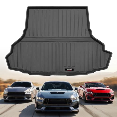 Custom for 2015-2026 Ford Mustang Coupe Cargo Mats Trunk Liner All Weather TPE Protection Mat Accessories (Fit Without Subwoofer in Cargo Area)(Not for Mach-E) - color: for 2015-2026 Ford Mustang Coupe