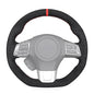 MEWANT Hand Sewing Breathable Car Steering Wheel Cover for Subaru WRX 2015-2021 / WRX STI 2015-2021 Steering Wheels Accessories for Subaru WRX (STI) - color: style-27：Black Quilted Alcantara + Red Thread
