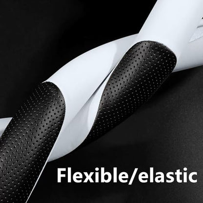 Leather Car Steering Wheel Cover, Elegant, Fashionable, Comfortable, Non-Slip, Breathable, Universal 15 inch, Black and White - color: black and white