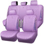 CAR PASS Light Purple Bling Diamond Leather Car Seat Covers Full Sets, Waterproof Shining Glitter Sparkly Crystal Universal Armrest Fit for Automotive Truck SUV Cute Women Girl,Lavender Rhinestone - color: Purple Rhinestone Lavender, size: Full Set