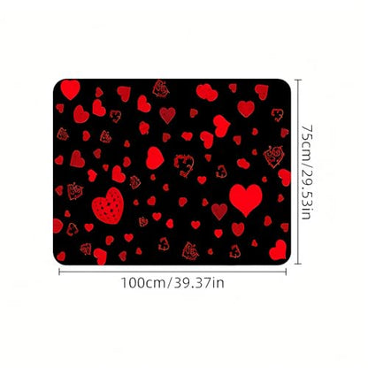 Universal Car Trunk Mat 29" x 39", Red Heart Print All Weather Trunk Protection Cargo Liner, Durable Cargo Mat Rear Trunk Liner, Stylish Vehicle Interior Accessories Suitable for Most Car Models - color: Red Heart Print
