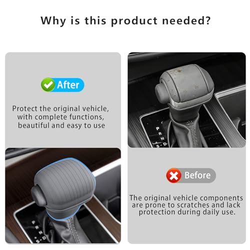 Gear Shift Knob Cover for Toyota Sienna 2021-2026 Silicone Center Console Gear Shift Head Protection Compatible with LE/XLE/XSE/Woodland Edition/Limited/Platinum(Gray) - size: Gear Shift Knob Cover