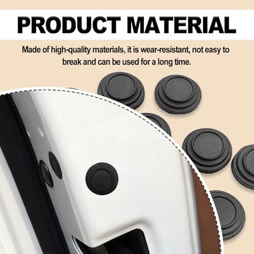12 Pieces Universal Car Door Shock Absorber Thickened Rubber Anti-Collision Bumper Pads Self-Adhesive Soundproof Door Edge Guards Side Crash Protectors for Most Cars Black