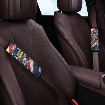 Dreaweet 250th Anniversary Eagle Car Seat Belt Covers for Women 2 Pcs Universal Comfort Car Seat Shoulder Strap Pads Neoprene Seatbelt Covers Easy to Install - color: 250th Anniversary Eagle