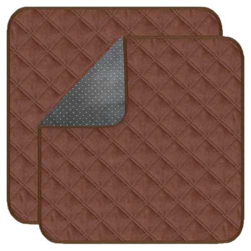 Waterproof Washable Seat Protector Pads Reusable Pee Pads for Adults for Adults Non-Slip Incontinence Chair Pads Senior Toddlers 22"X21" Coffee 2Pcs - color: Coffee
