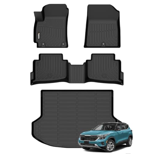 Wailtnb- Floor Mats & Cargo Mats Set Fit Kia Seltos 2024 2025 All Weather Floor Liners for Kia Seltos 2024 Cargo Trunk Liner Accessories for S丨LX丨EX丨SX丨X-Line - style: 35|For Kia Seltos | 2024-2026 | Set