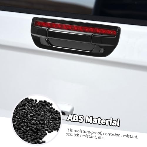 Jimen Fit for Jeep Gladiator JT 2020-2025, 2PCS Tailgate Door Handle Cover Trim (Black) - color: Black
