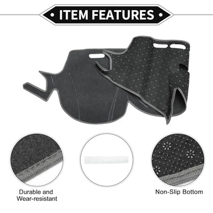 Dash Cover Compatible for Subaru Legacy 2010-2014, Non-Slip Polyester Silicone Gray Center Console Dashboard Cover Pad Carpet