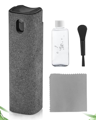 Screen Cleaner Spray and Wipe Screen Cleaner Tool Touch Screen Cleanerfor iPhone Computer Laptop Tablet MacBook Tesla Display Eyeglasses New Car Accessories（Grey） - color: Grey
