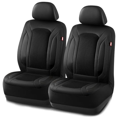 Rubbermaid Leather Mesh Car Seat Covers, Breathable Air Mesh Front Seat Cover, Universal Fit Slip-on Design, Airbag Compatible, Automotive Seat Protector for Most Cars, SUVs, Trucks, Vans-Black - color: Black