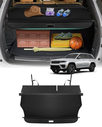 Powerty Retractable Cargo Cover for 2019-2023 Jeep Cherokee(NOT for Grand Cherokee), Canvas Texture Trunk Cover Privacy Screen Rear Security Shade for Cherokee Accessories (with Extented Cover) - size: 2019-2023 | Jeep Cherokee