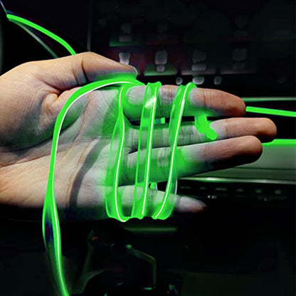 EL Wire LED Strip Lights, USB Auto Neon Light Strip with Sewing Edge, 16FT Electroluminescent Car Ambient Lighting Kit with Fuse Protection, Green - color: Green, size: 16 ft