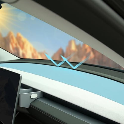Dashboard Cover Model Y Juniper Accessories [Anti-Glare and Sun Protection] Suede Dash Mat for New Model Y Juniper 2025 2026 Dashboard Decorative Interior Auto Accessories (Black)