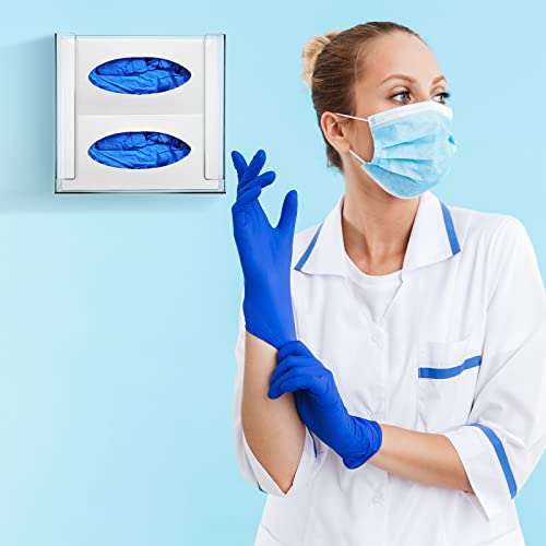 Weysat Wall Mounted Acrylic Glove Box Holder Double Dispenser Floating Glove Box Organizer Storage Rack for 2 Boxes for Kitchen Cleaning Closet Lab Exam Office (10.6 W x 10.0 H x 3.5 D) - size: 10.6" W x 10.0" H x 3.5" D