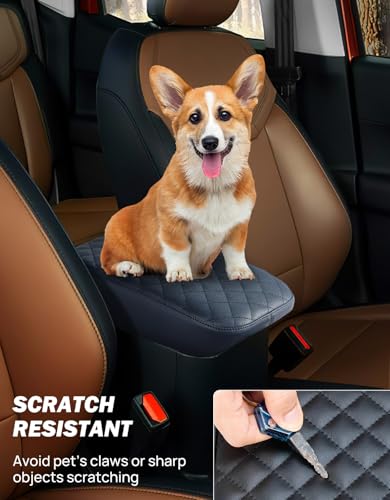 JOYTUTUS Center Console Cover Compatible with Ford Maverick 2022-2025 2026 Leather Armrest Cover Center Console Cushion Maverick Accessories, Dark Blue - color: Dark Blue