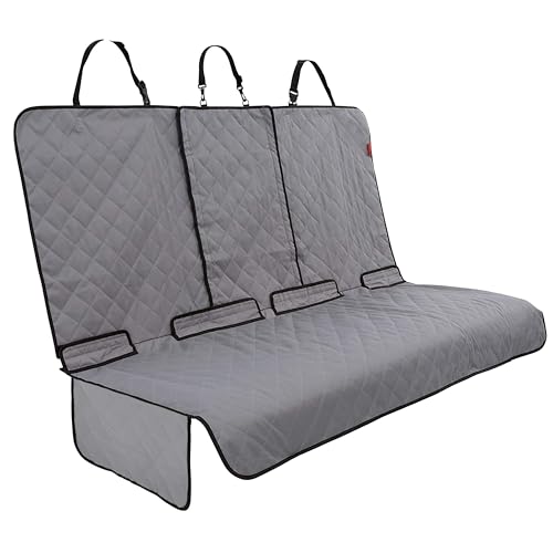 Lusso Gear Car Seat Cover & Protector for Dogs - Non-Slip Waterproof Seat Covers for Trucks & Cars - Universal Fit Dog Backseat Protector - Machine-Washable Pet Travel Accessories - Gray, Large