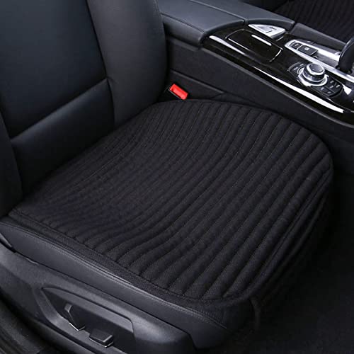 Black Car Seat Covers,Buckwheat Hulls Car Seat Cushion,Truck Seat Covers,Compatible Sedan SUV Van MPV,Car Seat Pads,Bottom Seat Covers for Cars[Black Front Seat] - color: Black