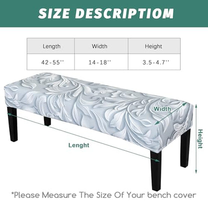 FUANGUI Floral Bench Cover,Stretch Dining Bench Cover for bedrooms, Living Rooms, Kitchens, Protector Chair Bench Piano Bench Seat Covers Stool Slipcover Removable, Washable - 05 - color: 05
