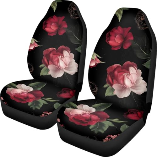 Pehede Car Seat Cover Luxurious Flowers Front for Cars, Easy to Install Cover Set, Accessories Auto Trucks Van SUV,2 Packs - color: Multi20