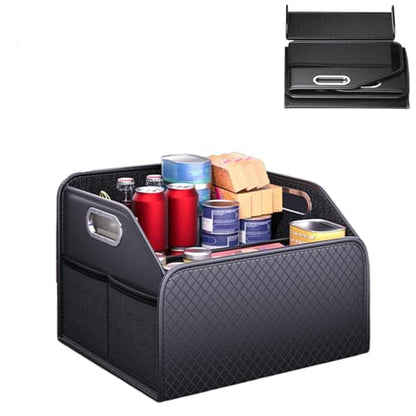 Car Trunk Organizer and Car Storage,Collapsible Multi-Compartment Car Organizers, Waterproof Foldable Luggage Bag with 4 Pockets，Suitable for Any Car