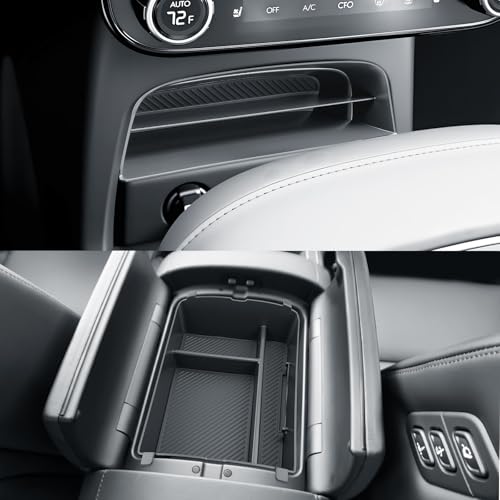 BIBIBO 2Packs for 2026 Hyundai Palisade Center Console Organizer 2026 Hyundai Palisade Calligraphy Insert Console Tray 2026 Palisade Organizer Shelf 2026 Palisade (ONLY FIT Palisade Calligraphy) - color: Black-(Single layer+Insert shelf)