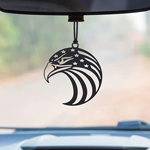 Rear View Mirror Accessories - Car Mirror Hanging Accessories - Car Pendant, Car Charms Ornament - Swinging Ornaments Cars Accessory for Men and Women Hanger - Black (Patriotic American Eagle) - style: Patriotic American Eagle