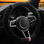 Cxtiy Universal Car Steering Wheel Cover Fluffy Winter Plush Steering Wheel Cover (A-Black) - color: A-black