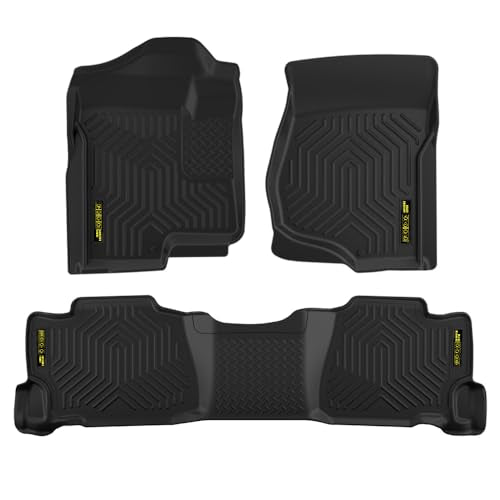 PIT66 Floor Mats Compatible with 2007-2013 Chevy Silverado/GMC Sierra 1500 Crew Cab, Fit 2007-2014 Silverado/Sierra 2500/3500 HD Crew Cab, TPE 3-Piece Floor Liners - size: Fit Chevy Silverado Crew Cab 2007-2013 | 3PCS