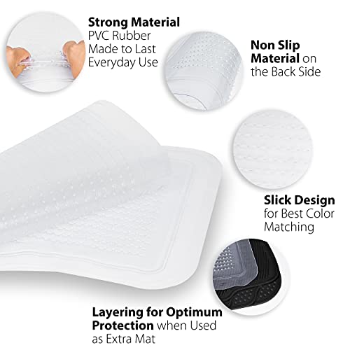 ZONETECH All Weather Full Rubber Clear Car Interior Floor Mats – 4-Piece Set Clear Heavy Duty Car Interior Floor Mats - size: 1 PACK