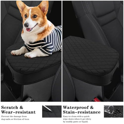 Sze Center Console Cover for Nissan Frontier 2026 2025 2024 2023 2022 Car Armrest Cover, PU Leather Arm Rest Pad, Console Box Cover Center Console Cushion - color: Nissan Frontier 2026 2025-2022