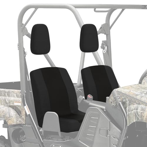 KEMIMOTO UTV Seat Covers, Black Seat Covers with Headrest Covers Compatible with Rhino 700 660 450 2004-2021 All Models - color: Black